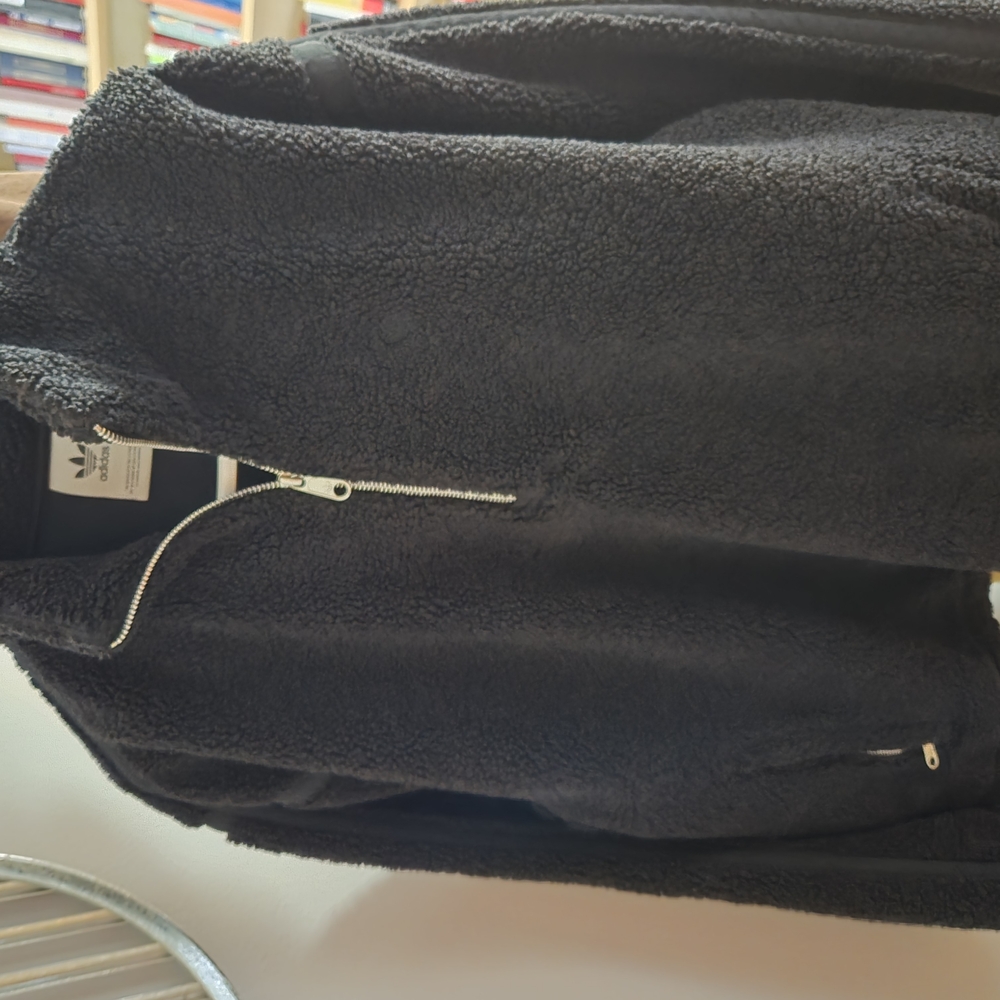 Adidas Originals Black Sherpa Zip-Up
